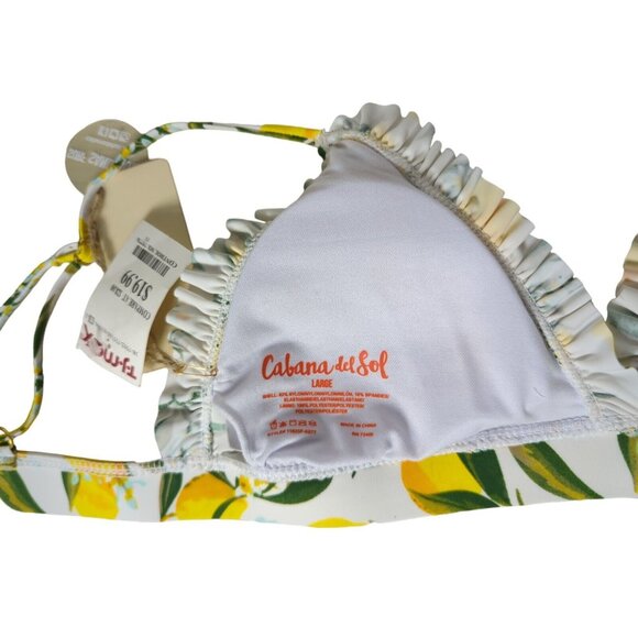 Cabana del Sol Womens Bikini Top ONLY Sz L Lemons - Picture 6 of 7